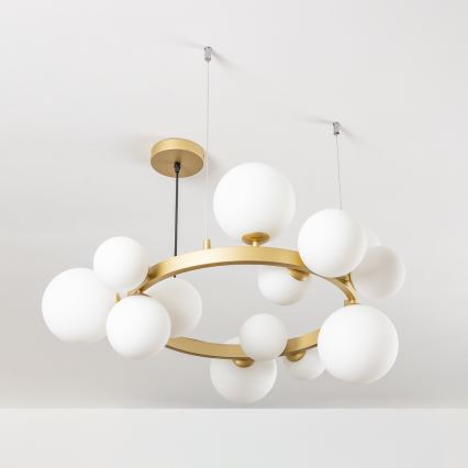 Brilagi - LED Csillár zsinóron MILLA 15xG9/3W/230V arany/fehér