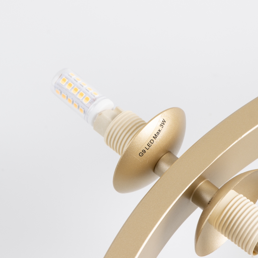 Brilagi - LED Csillár zsinóron MILLA 15xG9/3W/230V arany/füstös