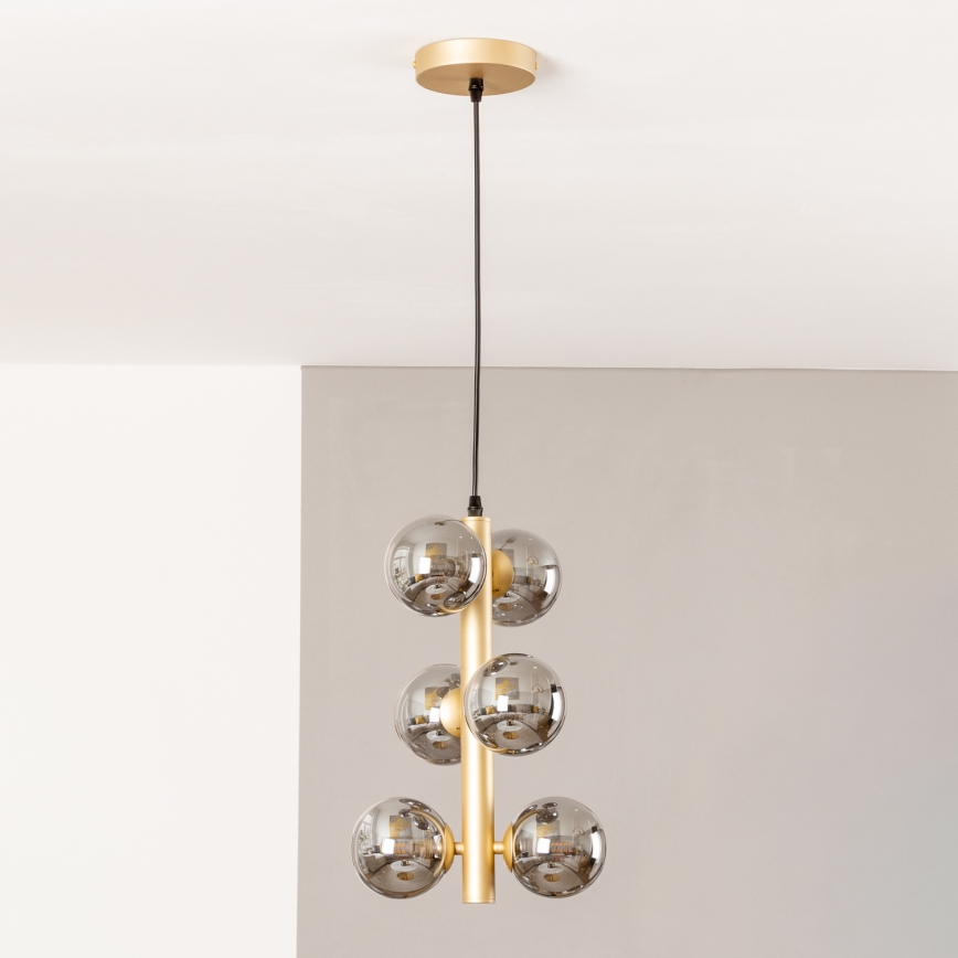 Brilagi - LED Csillár zsinóron MILLA 6xG9/3W/230V arany/füstös