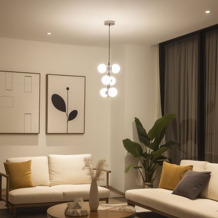 Brilagi - LED csillár zsinóron MILLA 6xG9/3W/230V fekete króm/fehér