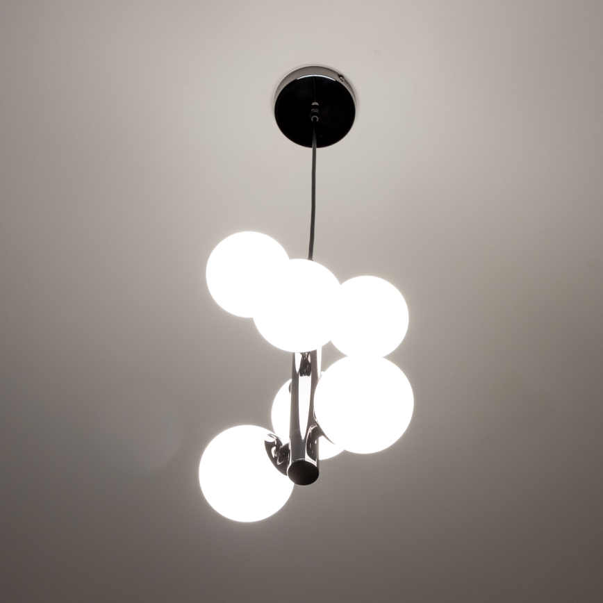 Brilagi - LED csillár zsinóron MILLA 6xG9/3W/230V fekete króm/fehér