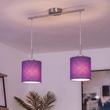 Brilagi - LED csillár zsinóron NUBILA 2xE27/60W/230V lila