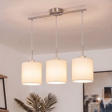Brilagi - LED csillár zsinóron NUBILA 3xE27/60W/230V krémszínű
