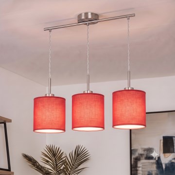 Brilagi - LED csillár zsinóron NUBILA 3xE27/60W/230V piros