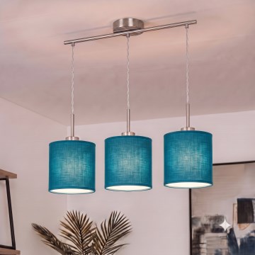Brilagi - LED csillár zsinóron NUBILA 3xE27/60W/230V sötétkék