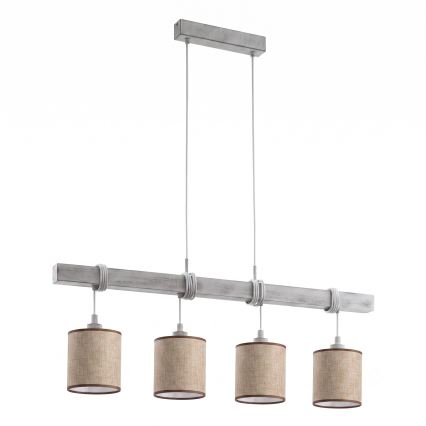 Brilagi - LED csillár zsinóron NUBILA 4xE27/60W/230V szürke/barna