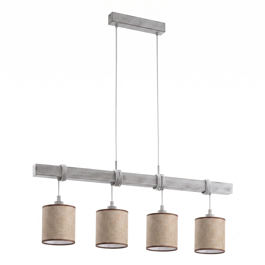 Brilagi - LED csillár zsinóron NUBILA 4xE27/60W/230V szürke/barna