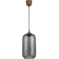 Brilagi - LED csillár zsinóron RETRO GLASS 1xE27/60W/230V átm. 14 cm barna/füstszürke