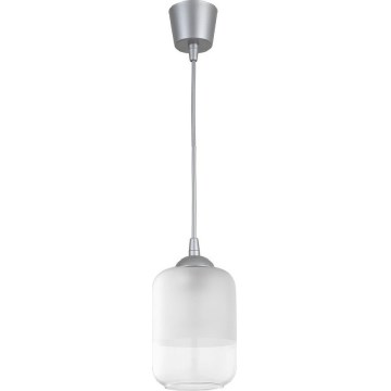 Brilagi - LED csillár zsinóron RETRO GLASS 1xE27/60W/230V átm. 14 cm ezüst/fehér