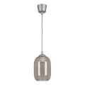 Brilagi - LED csillár zsinóron RETRO GLASS 1xE27/60W/230V átm. 14 cm ezüst/füstszürke