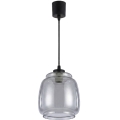 Brilagi - LED csillár zsinóron RETRO GLASS 1xE27/60W/230V átm. 26 cm fekete/füstszürke