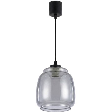 Brilagi - LED csillár zsinóron RETRO GLASS 1xE27/60W/230V átm. 26 cm fekete/füstszürke