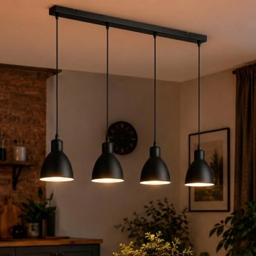 Brilagi - LED csillár zsinóron RIDDY 4xE27/60W/230V fekete