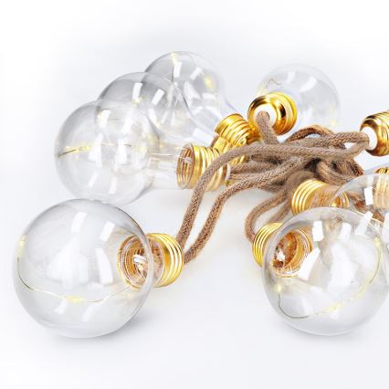 Brilagi - LED dekorációs fényfüzér 10xLED/3xAA 1,8m meleg fehér