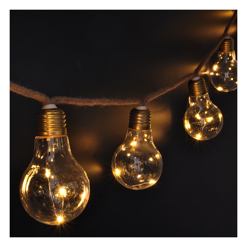 Brilagi - LED dekorációs fényfüzér 10xLED/3xAA 1,8m meleg fehér