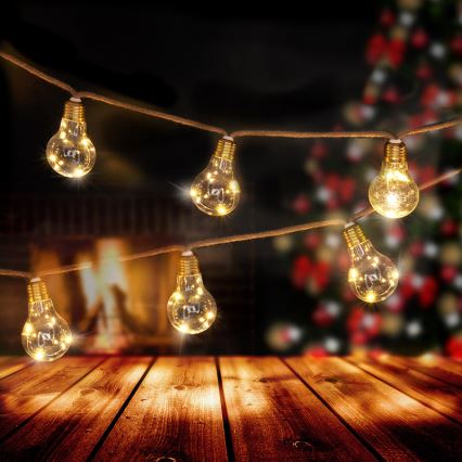 Brilagi - LED dekorációs fényfüzér 10xLED/3xAA 1,8m meleg fehér