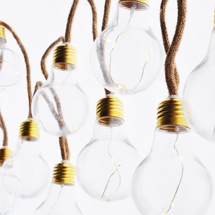 Brilagi - LED dekorációs fényfüzér 10xLED/3xAA 1,8m meleg fehér