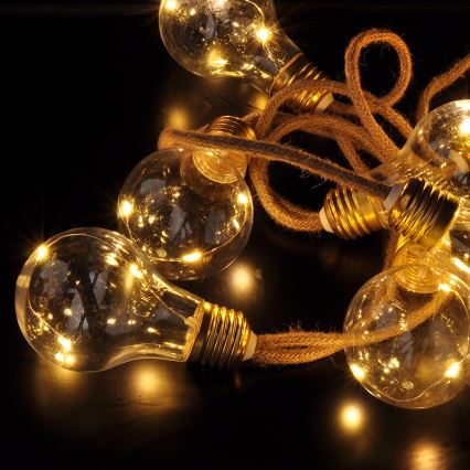 Brilagi - LED dekorációs fényfüzér 10xLED/3xAA 1,8m meleg fehér