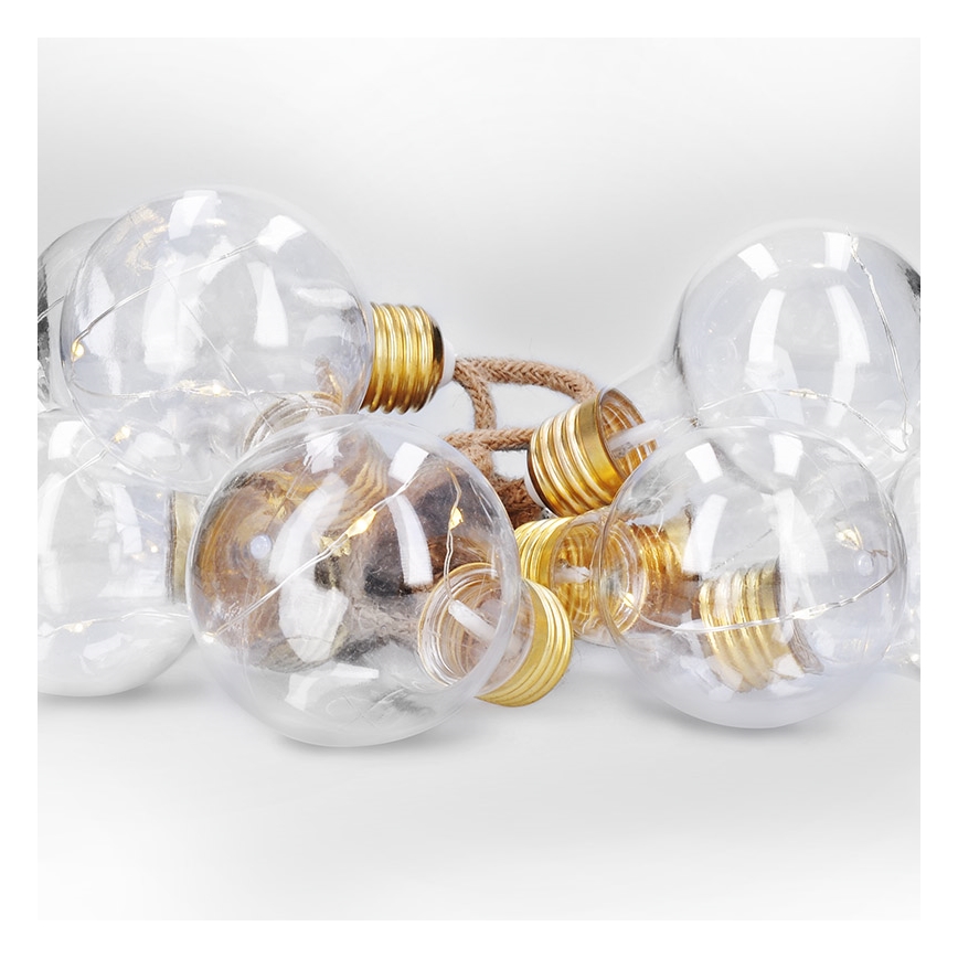 Brilagi - LED dekorációs fényfüzér 10xLED/3xAA 1,8m meleg fehér