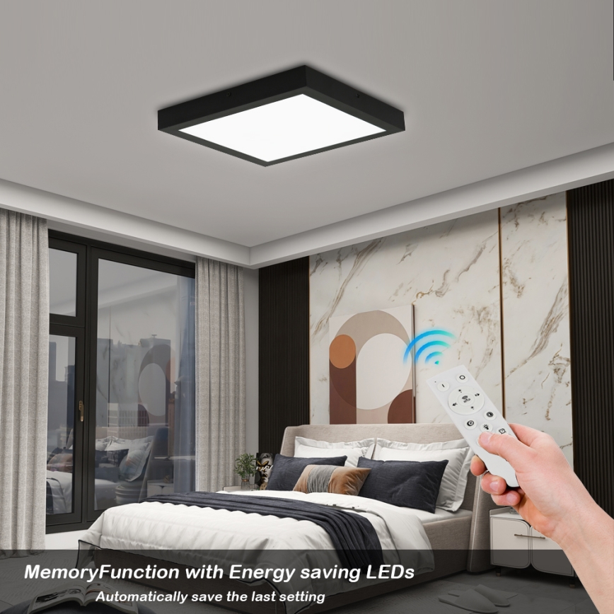 Brilagi - LED Dimmable mennyezeti világítótest FRAME SMART LED/24W/230V 30x30 cm 3000-6000K IP44 fekete + távirányító