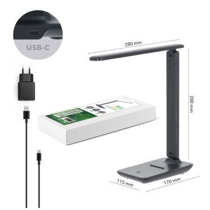 BRILAGI -LED Dimmelhető asztali lámpa MODO LED/7W/230V 3000/4000/6500K antracitszürke