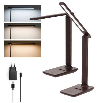 Brilagi - LED dimmelhető asztali lámpa MODO LED/7W/230V 3000/4000/6500K barna