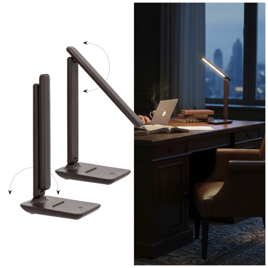 Brilagi - LED dimmelhető asztali lámpa MODO LED/7W/230V 3000/4000/6500K barna