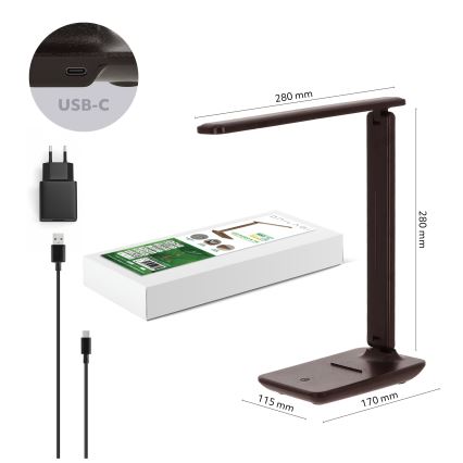 Brilagi - LED dimmelhető asztali lámpa MODO LED/7W/230V 3000/4000/6500K barna