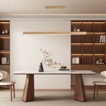 Brilagi - LED fényerőszabályozható csillár kábellel OAK SMART LED/30W/230V Wi-Fi Tuya tölgy + távirányító