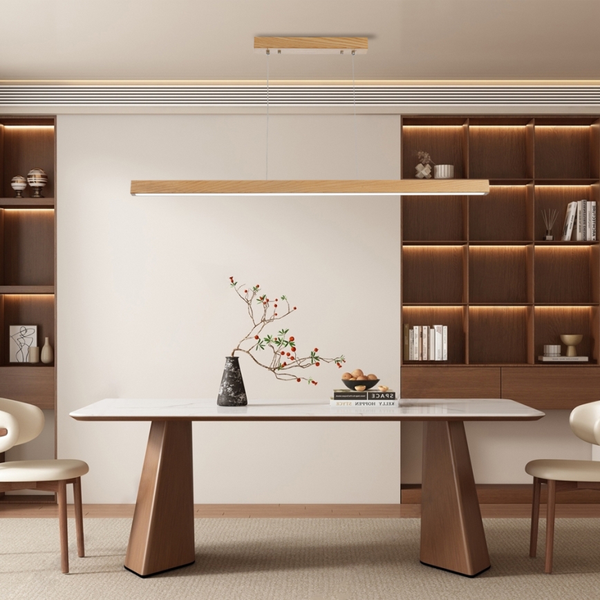 Brilagi - LED fényerőszabályozható csillár kábellel OAK SMART LED/30W/230V Wi-Fi Tuya tölgy + távirányító