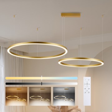Brilagi - LED dimmelhető csillár kábelen PORTOFINO LED/98W/230V 3000–6000K arany + távirányító