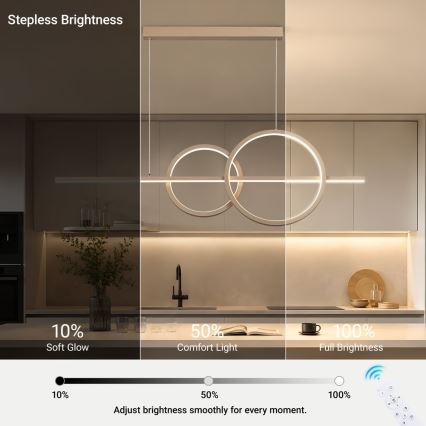 BRILAGI - LED dimmelhető csillár zsinóron SIGNATURE LED/53W/230V 3000-6000K 120 cm bézs+ távirányítóval