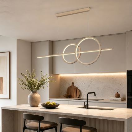 BRILAGI - LED dimmelhető csillár zsinóron SIGNATURE LED/53W/230V 3000-6000K 120 cm bézs+ távirányítóval