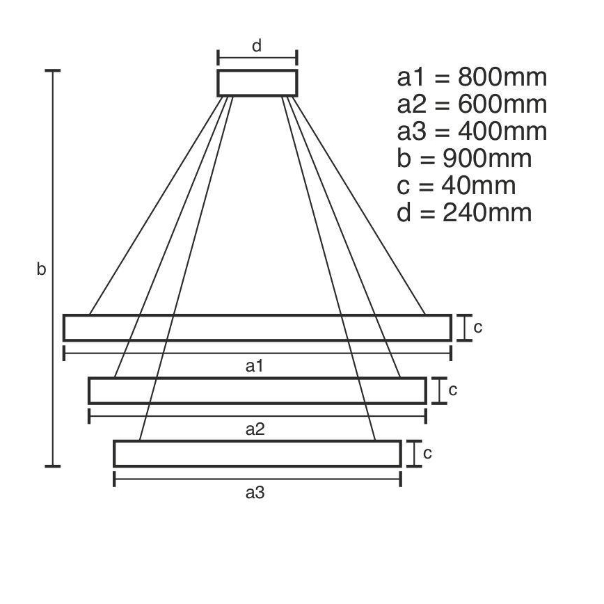 Brilagi - LED Dimmelhető csillár zsinóron CIRCLE LED/125W/230V 3000-6500K fekete + távirányítás