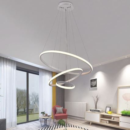 Brilagi - LED Dimmelhető csillár zsinóron CIRCLE LED/90W/230V 3000-6500K + távirányítás