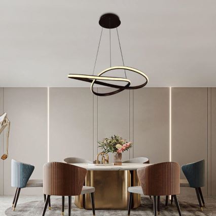 Brilagi - LED Dimmelhető csillár zsinóron COSMOWAVE LED/70W/230V 3000-6500K barna + távirányítás