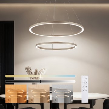 Brilagi - LED dimmelhető drótkábeles csillár PORTOFINO LED/98W/230V 3000-6000K átm. 80 cm bézs + távirányító