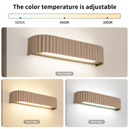 Brilagi - LED dimmelhető fali lámpa FALCON MODERN LED/14W/230V 3000-6000K 40 cm bézs + távirányító