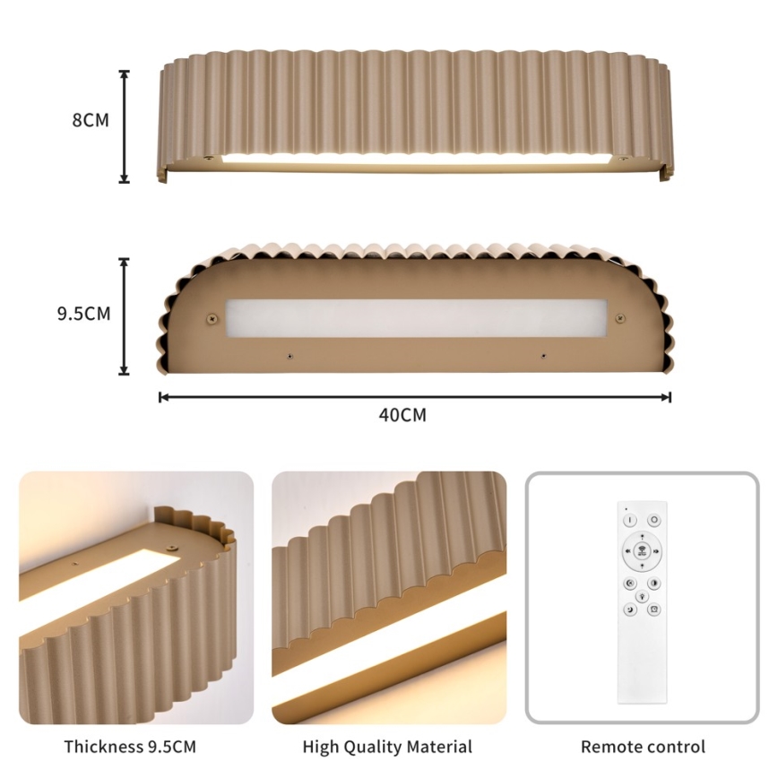 Brilagi - LED dimmelhető fali lámpa FALCON MODERN LED/14W/230V 3000-6000K 40 cm bézs + távirányító