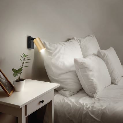Brilagi - LED RGBW Dimmelhető fali spotlámpa SELE 1xGU10/4,8W/230V 3000K fekete/arany + távirányító