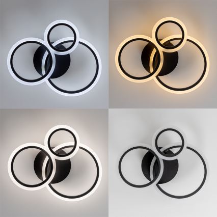 Brilagi - LED Dimmelhető felületre szerelhető csillár ORBITS LED/40W/230V 3000-6500K fekete + távirányítás