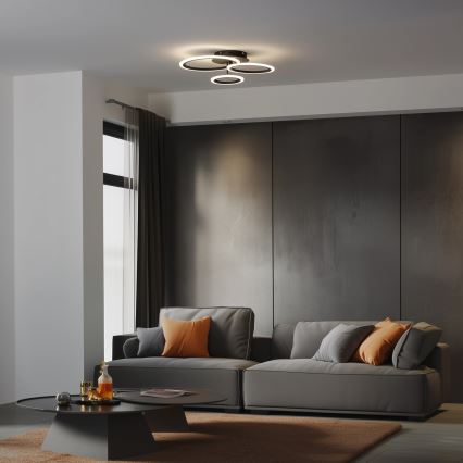 Brilagi - LED Dimmelhető felületre szerelhető csillár ORBITS LED/40W/230V 3000-6500K fekete + távirányítás