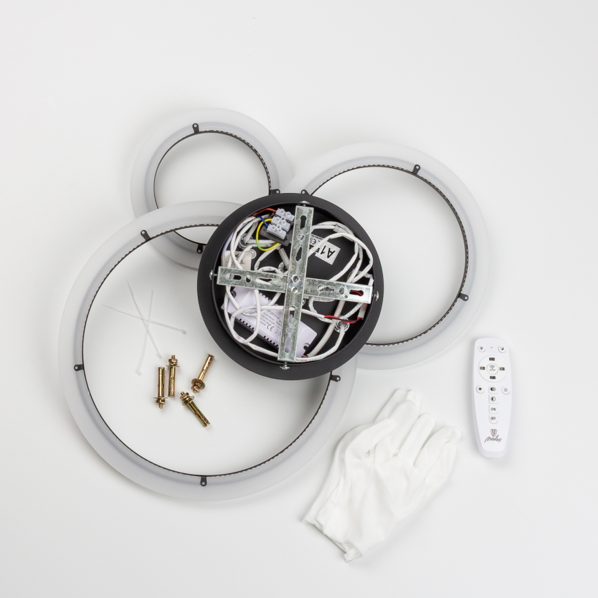 Brilagi - LED Dimmelhető felületre szerelhető csillár ORBITS LED/40W/230V 3000-6500K fekete + távirányítás