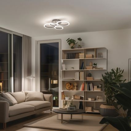 Brilagi - LED Dimmelhető felületre szerelhető csillár ORBITS LED/50W/230V 3000-6500K antracit + távirányítás