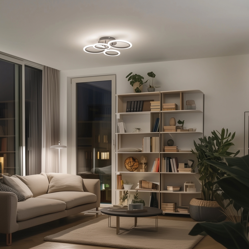 Brilagi - LED Dimmelhető felületre szerelhető csillár ORBITS LED/50W/230V 3000-6500K antracit + távirányítás
