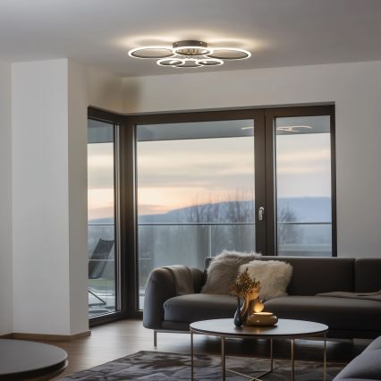 Brilagi - LED Dimmelhető felületre szerelhető csillár ORBITS LED/85W/230V 3000-6500K antracit + távirányítás