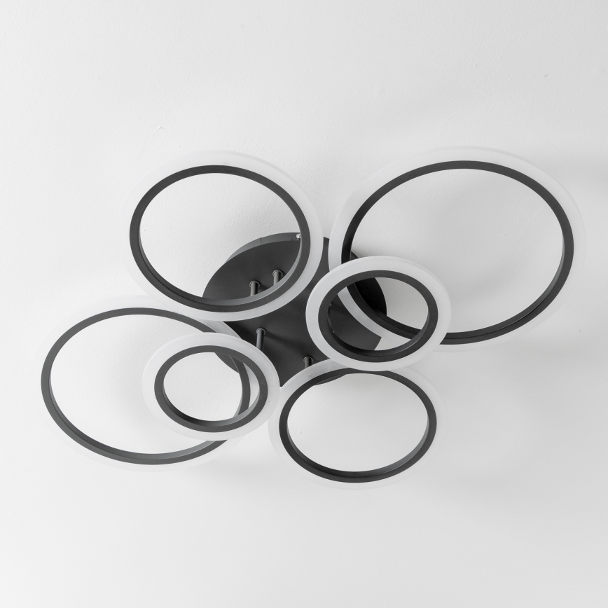 Brilagi - LED Dimmelhető felületre szerelhető csillár ORBITS LED/85W/230V 3000-6500K antracit + távirányítás