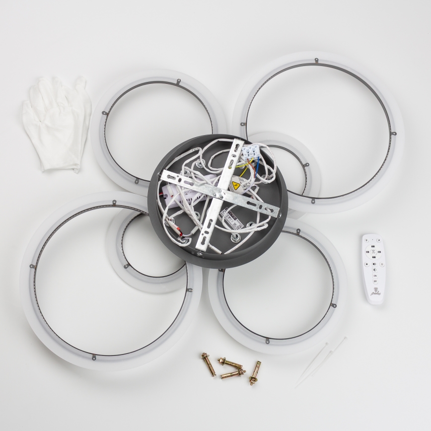 Brilagi - LED Dimmelhető felületre szerelhető csillár ORBITS LED/85W/230V 3000-6500K antracit + távirányítás