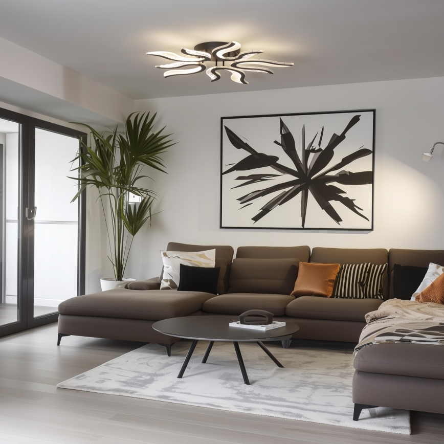 Brilagi - LED Dimmelhető felületre szerelhető csillár TWIST LED/65W/230V 3000-6500K fekete + távirányítás