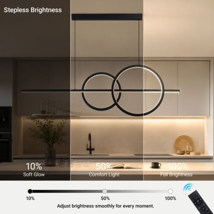 BRILAGI - LED fényerőszabályozható kábeles függőlámpa SIGNATURE LED/53W/230V 3000-6000K 120 cm fekete + távirányító